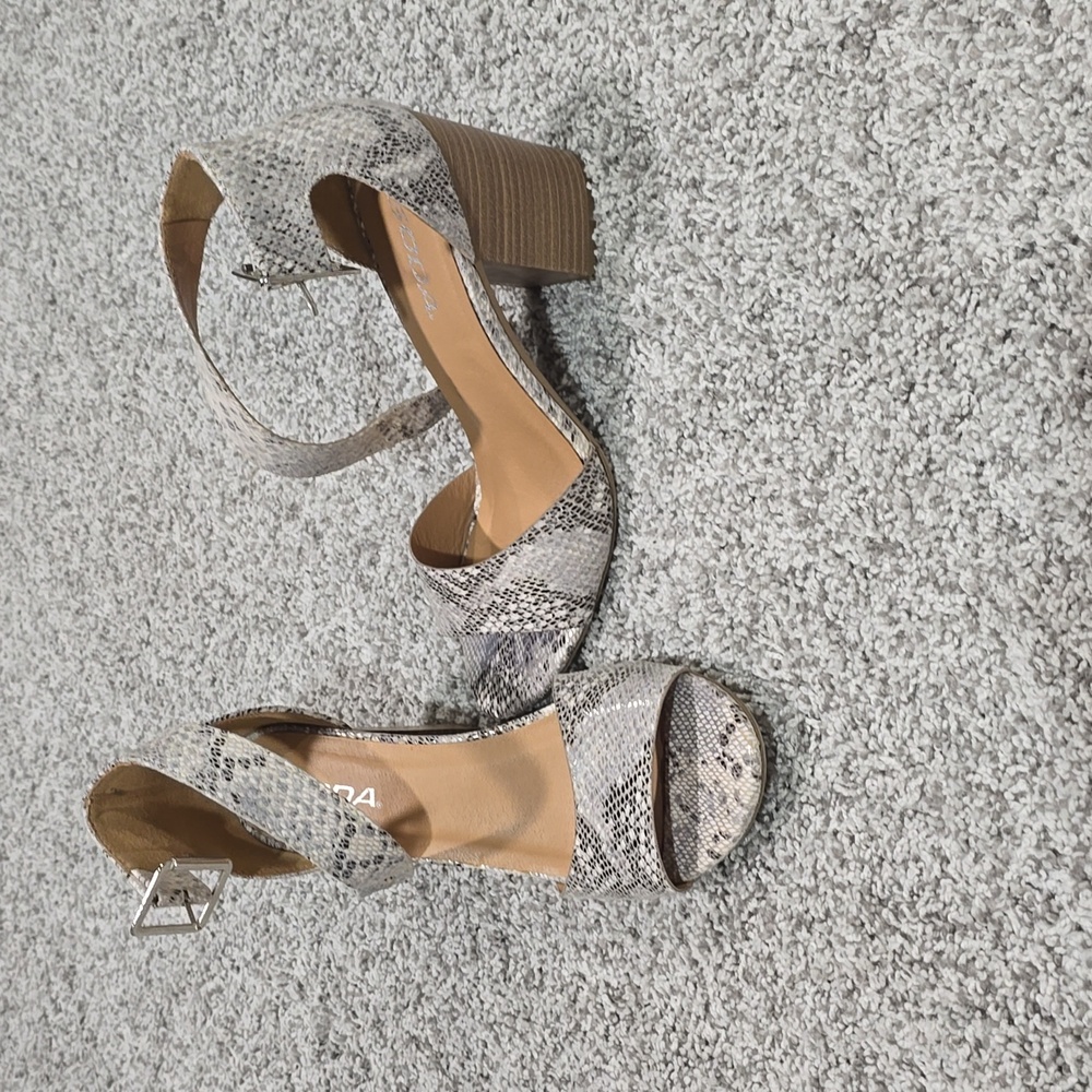Snake print heels